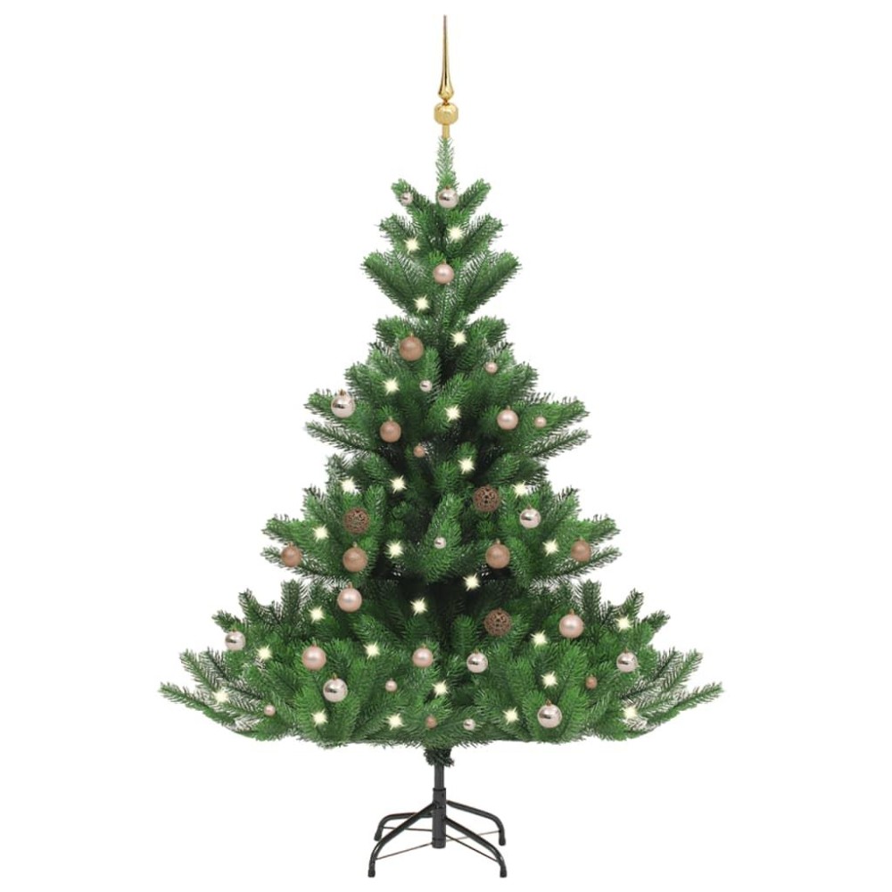 vidaXL Nordmann Fir Artificial Christmas Tree LED&Ball Set Green 47.2