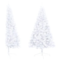 vidaXL Artificial Half Pre-lit Christmas Tree with Ball Set White 59.1