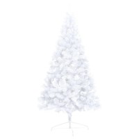 vidaXL Artificial Half Pre-lit Christmas Tree with Ball Set White 82.7