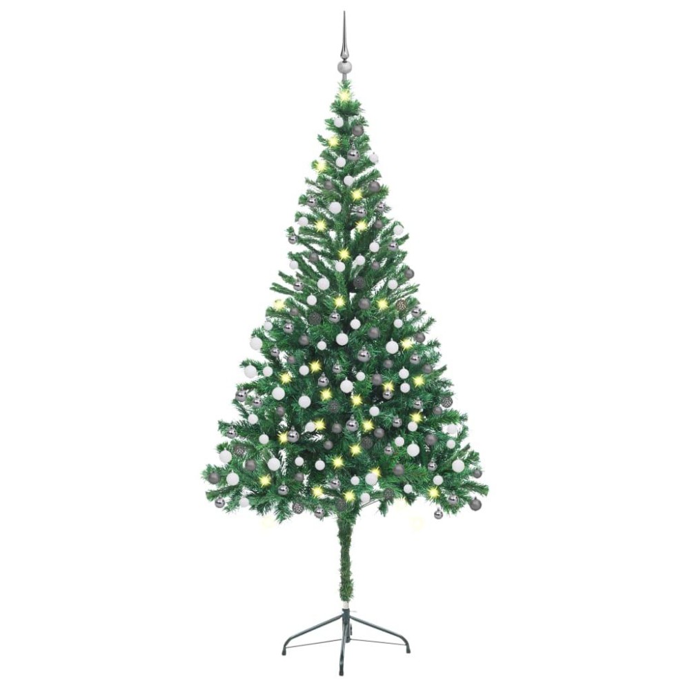 vidaXL Artificial Pre-lit Christmas Tree with Ball Set 82.7