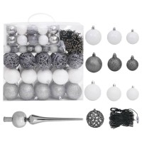 vidaXL Artificial Pre-lit Christmas Tree with Ball Set 82.7