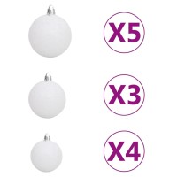 vidaXL Artificial Pre-lit Christmas Tree with Ball Set Black 47.2