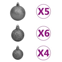 vidaXL Artificial Pre-lit Christmas Tree with Ball Set Black 70.9
