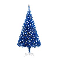 vidaXL Artificial Pre-lit Christmas Tree with Ball Set Blue 94.5