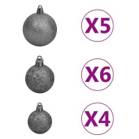 vidaXL Artificial Pre-lit Christmas Tree with Ball Set Silver 59.1