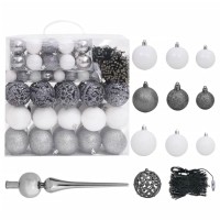 vidaXL Artificial Pre-lit Christmas Tree with Ball Set&Pine Cones 82.7