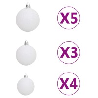 vidaXL Artificial Pre-lit Christmas Tree with Ball Set White 59.1