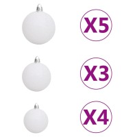 vidaXL Nordmann Fir Artificial Christmas Tree LED&Ball Set Green 47.2