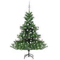 vidaXL Nordmann Fir Artificial Christmas Tree LED&Ball Set Green 59.1