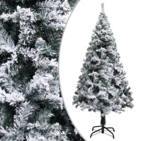 vidaXL Artificial Pre-lit Christmas Tree with Flocked Snow Green 47.2