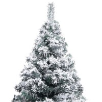 vidaXL Artificial Pre-lit Christmas Tree with Flocked Snow Green 47.2