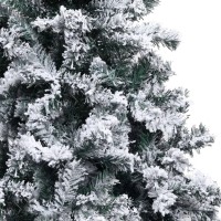 vidaXL Artificial Pre-lit Christmas Tree with Flocked Snow Green 47.2