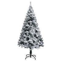 vidaXL Artificial Pre-lit Christmas Tree with Flocked Snow Green 70.9