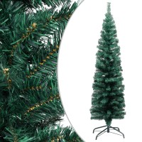 vidaXL Slim Artificial Pre-lit Christmas Tree with Ball Set Green 47.2