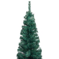 vidaXL Slim Artificial Pre-lit Christmas Tree with Ball Set Green 47.2