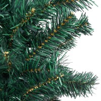 vidaXL Slim Artificial Pre-lit Christmas Tree with Ball Set Green 47.2