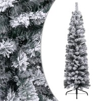 vidaXL Slim Artificial Pre-lit Christmas Tree with Ball Set Green 59.1