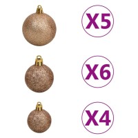 vidaXL Slim Artificial Pre-lit Christmas Tree with Ball Set Green 59.1
