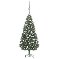 vidaXL Artificial Pre-lit Christmas Tree with Ball Set Pine Cones 70.9