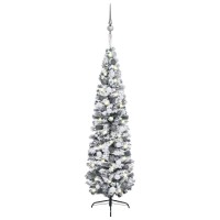 vidaXL Slim Artificial Pre-lit Christmas Tree with Ball Set Green 94.5