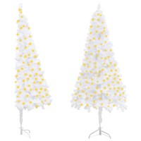 vidaXL Corner Artificial Pre-lit Christmas Tree White 70.9