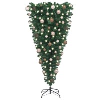 vidaXL Upside-down Artificial Pre-lit Christmas Tree with Ball Set 47.2