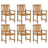 Vidaxl Patio Chairs 6 Pcs Solid Acacia Wood