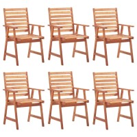 vidaXL Patio Dining Chairs 6 pcs with Cushions Solid Acacia Wood