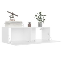 vidaXL 8 Piece TV Stand Set White Engineered Wood