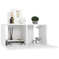 vidaXL 10 Piece TV Stand Set White Engineered Wood