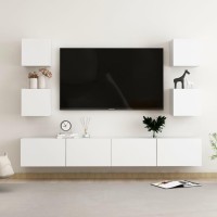 vidaXL 6 Piece TV Stand Set White Engineered Wood