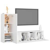 vidaXL 3 Piece TV Stand Set White Engineered Wood