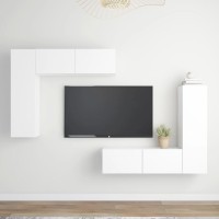 Vidaxl 4 Piece Tv Cabinet Set White Engineered Wood
