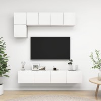 vidaXL 5 Piece TV Stand Set White Engineered Wood