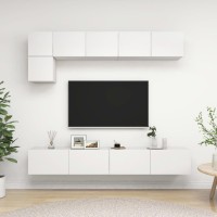 vidaXL 5 Piece TV Stand Set White Engineered Wood