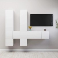 vidaXL 7 Piece TV Stand Set White Engineered Wood