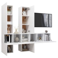 vidaXL 7 Piece TV Stand Set White Engineered Wood