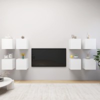 Vidaxl Wall Mounted Tv Cabinets 8 Pcs White 12X11.8X11.8