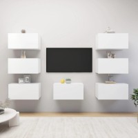 vidaXL TV Stands 7 Pcs White 12