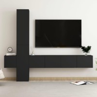 vidaXL 5 Piece TV Stand Set Black Engineered Wood