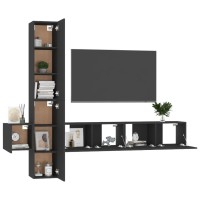 vidaXL 5 Piece TV Stand Set Black Engineered Wood