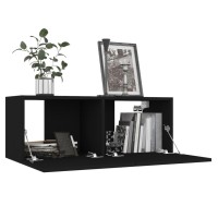 vidaXL 5 Piece TV Stand Set Black Engineered Wood