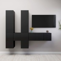 vidaXL 7 Piece TV Stand Set Gray Engineered Wood