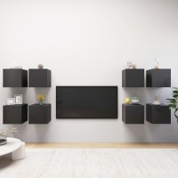 Vidaxl Wall Mounted Tv Cabinets 8 Pcs Gray 12X11.8X11.8