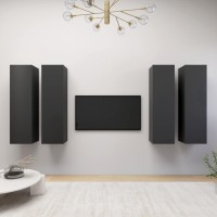 Vidaxl Tv Cabinets 4 Pcs Gray 12X11.8X43.3 Engineered Wood