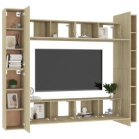 vidaXL 8 Piece TV Stand Set Sonoma Oak Engineered Wood