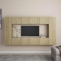 vidaXL 8 Piece TV Stand Set Sonoma Oak Engineered Wood