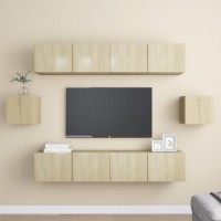 vidaXL 6 Piece TV Stand Set Sonoma Oak Engineered Wood