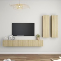 vidaXL 4 Piece TV Stand Set Sonoma Oak Engineered Wood