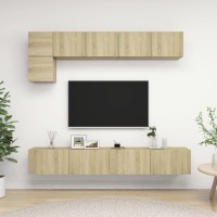 vidaXL 5 Piece TV Stand Set Sonoma Oak Engineered Wood